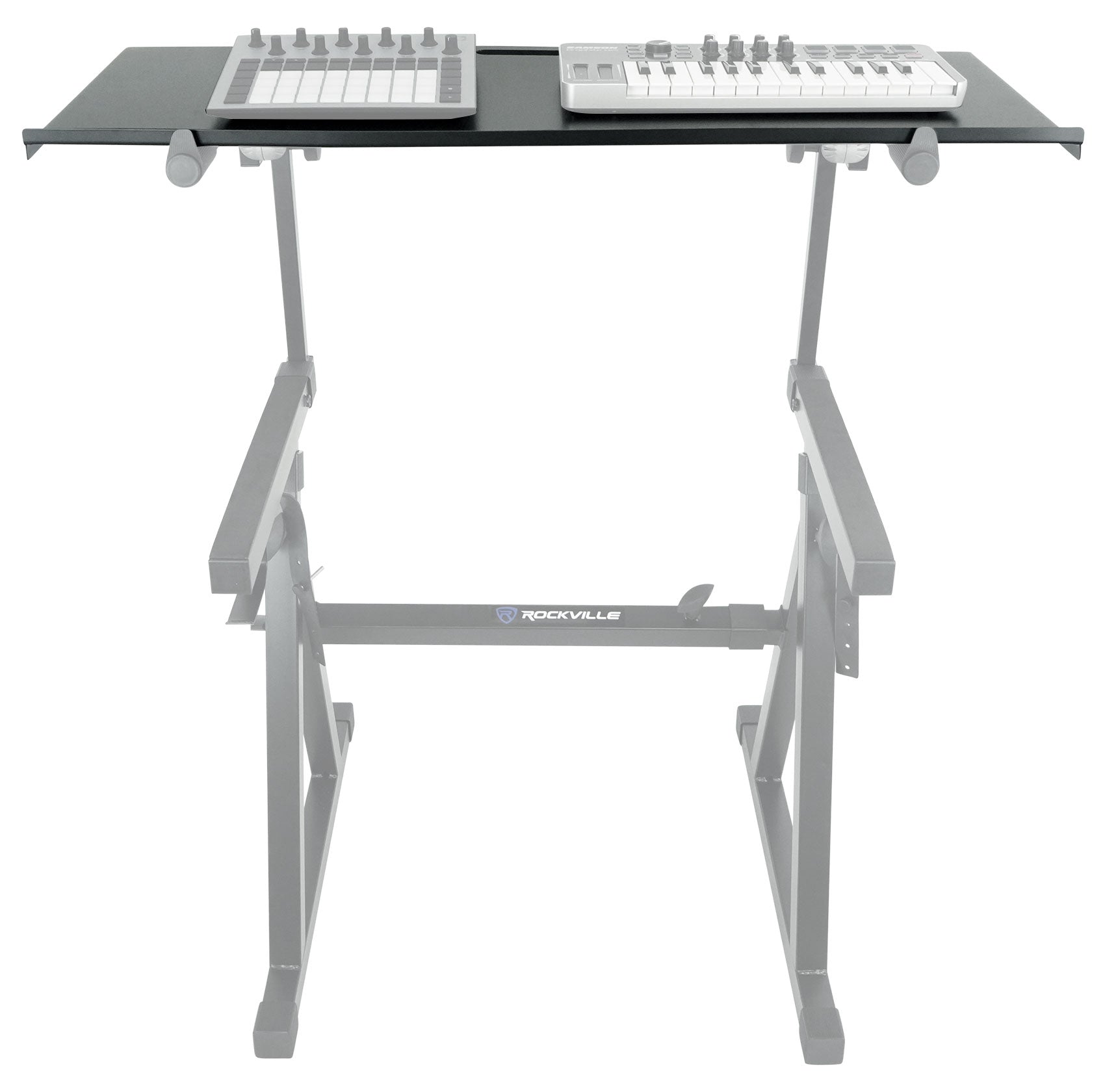 Rockville Z45W Keyboard Stand + Z-Shelf Utility Shelf Bundle