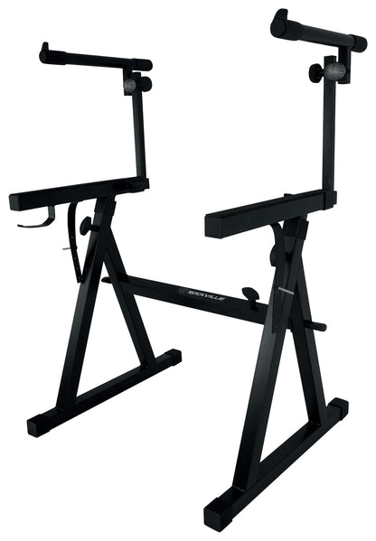 Rockville Z55 Keyboard Stand + Z-Shelf Utility Shelf Bundle