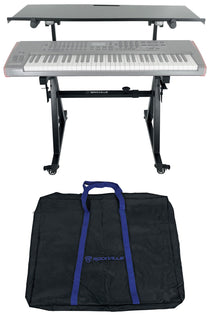 Rockville Z45W Keyboard Stand + Z-Shelf Utility Shelf Bundle