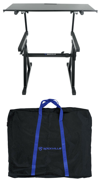 Rockville Z55 Keyboard Stand + Z-Shelf Utility Shelf Bundle