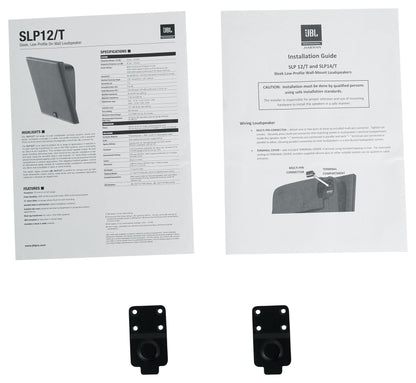 6) JBL SLP12/T-BK Sleek Low-Profile On Wall Mount 3" 70v Commercial Speakers+Amp