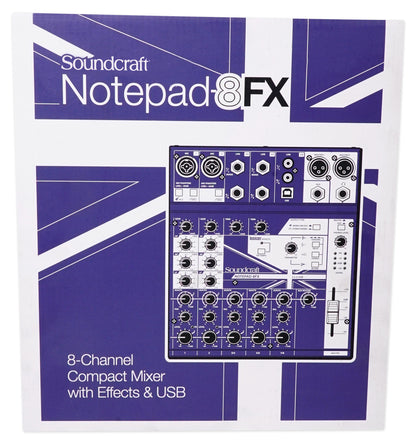 Soundcraft Notepad-8FX 8-Channel USB Mixer Podcasting Interface + Recording Mic