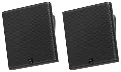 6) JBL SLP14/T-BK Sleek Low-Profile On Wall Mount 4" 70v Commercial Speakers+Amp