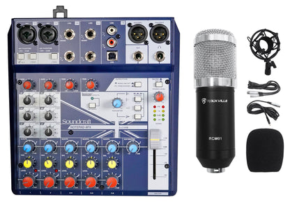 Soundcraft Notepad-8FX 8-Channel USB Mixer Podcasting Interface + Recording Mic