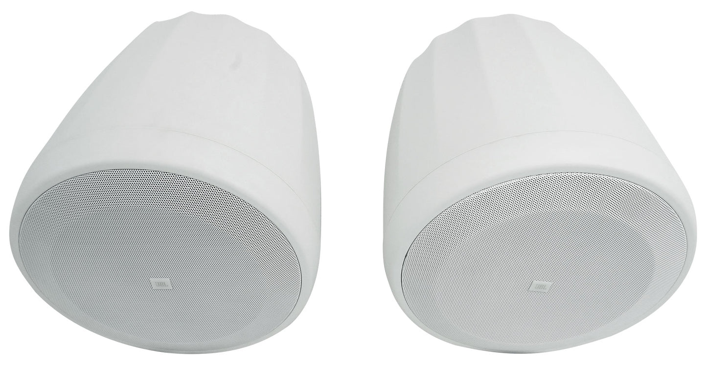 (6) JBL CONTROL 68HP-WH 70v Commercial 8" Hanging White Pendant Speakers+Amp