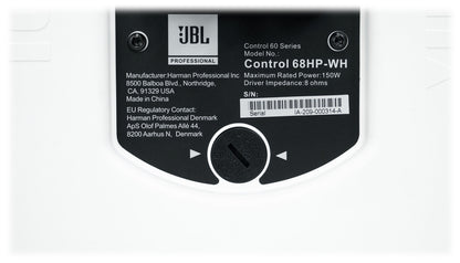(6) JBL CONTROL 68HP-WH 70v Commercial 8" Hanging White Pendant Speakers+Amp