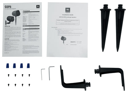 (12) JBL GSF6-TN 6.5" Landscape Ground Stake 70v Commercial Speakers+12" Sub+Amp