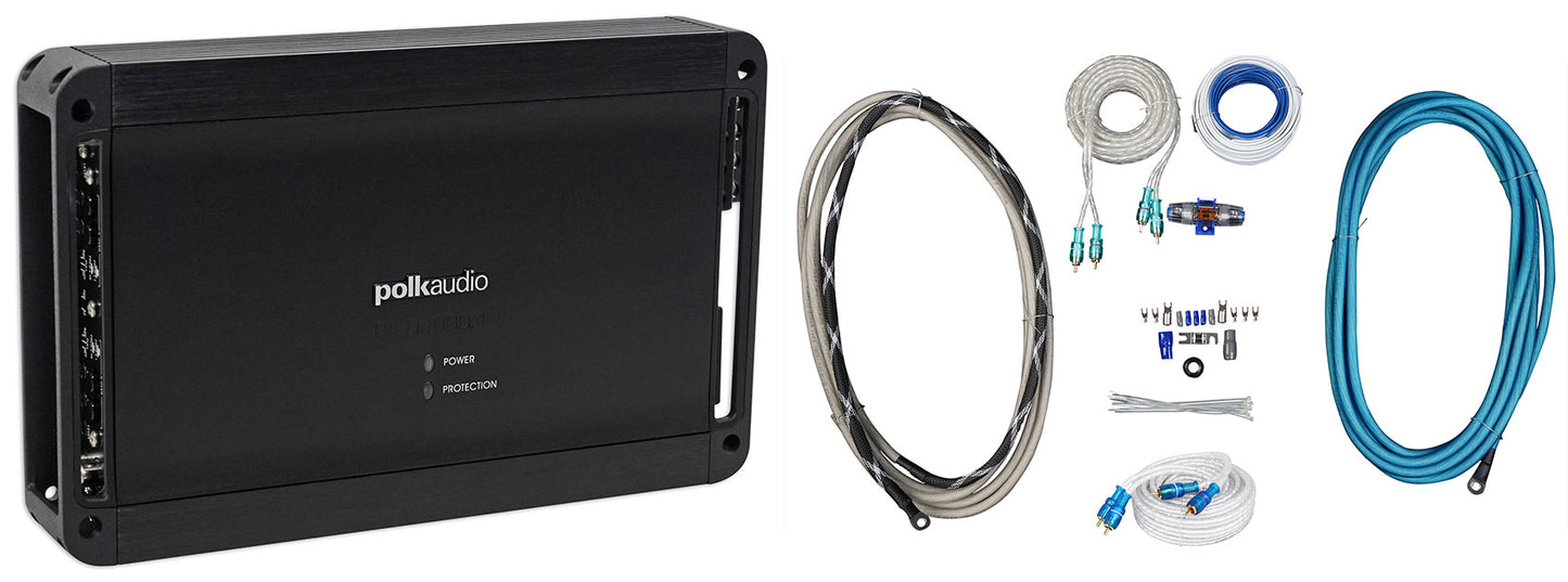 Polk Audio PAD4000.4 800w RMS 4-Channel Marine Boat Amplifier+Amp Kit PA D4000.4