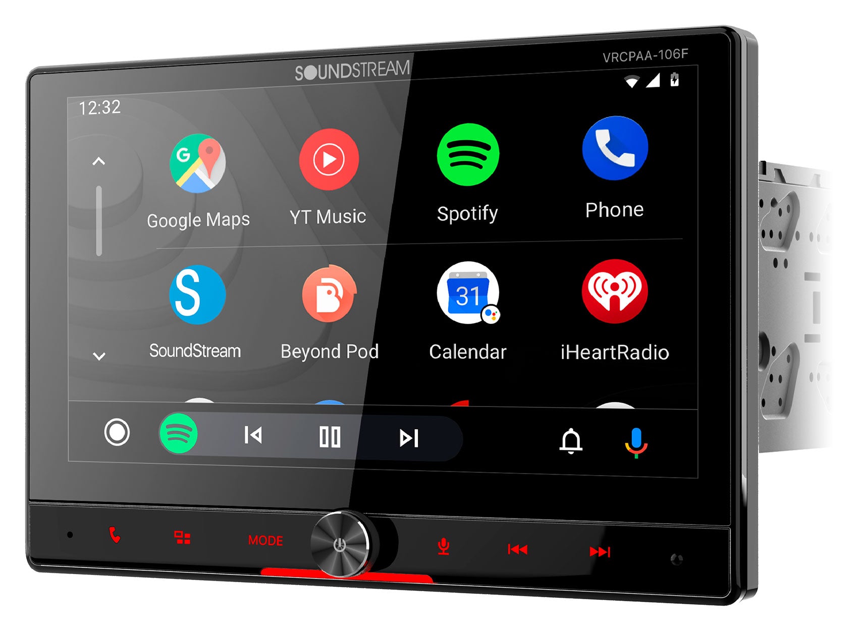 Soundstream VRCPAA-106F 10.6" Monitor Bluetooth/Carplay/Android Receiver+Camera
