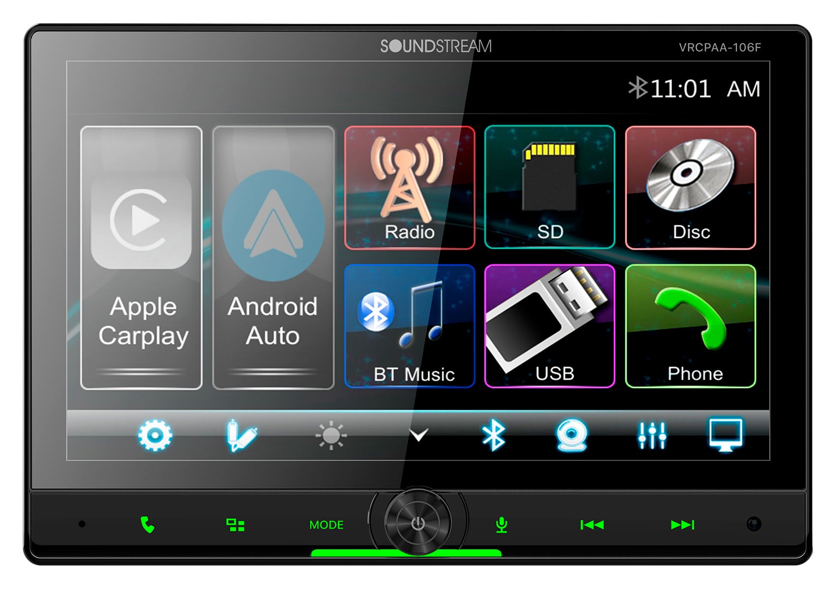 Soundstream VRCPAA-106F 10.6" Car Receiver Bluetooth/Carplay/Android+Backup Cam