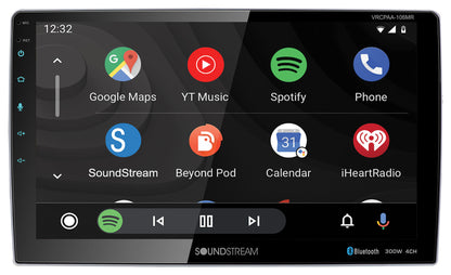 Soundstream VRCPAA-106M 10.6" Monitor Bluetooth/Carplay/Android Receiver+Camera