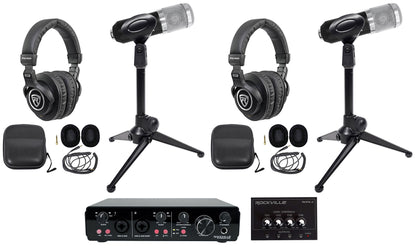 R-TRACK 2x2 + (2) RCM01 + (2) PRO-M50 + RDTS + RHPA4 Bundle