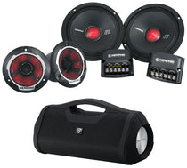 Memphis Audio SRXP62CV2 SRX 6.5" 250w Component Car Speakers w/ LED+Free Boombox