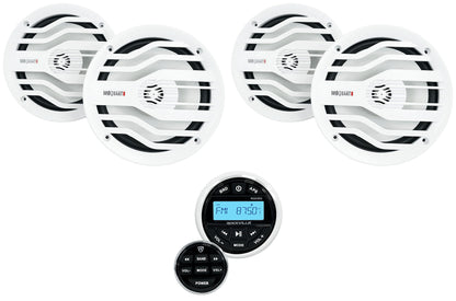 MB Quart NK2-116W White 4-Pack + Marine Gauge Receiver Bundle