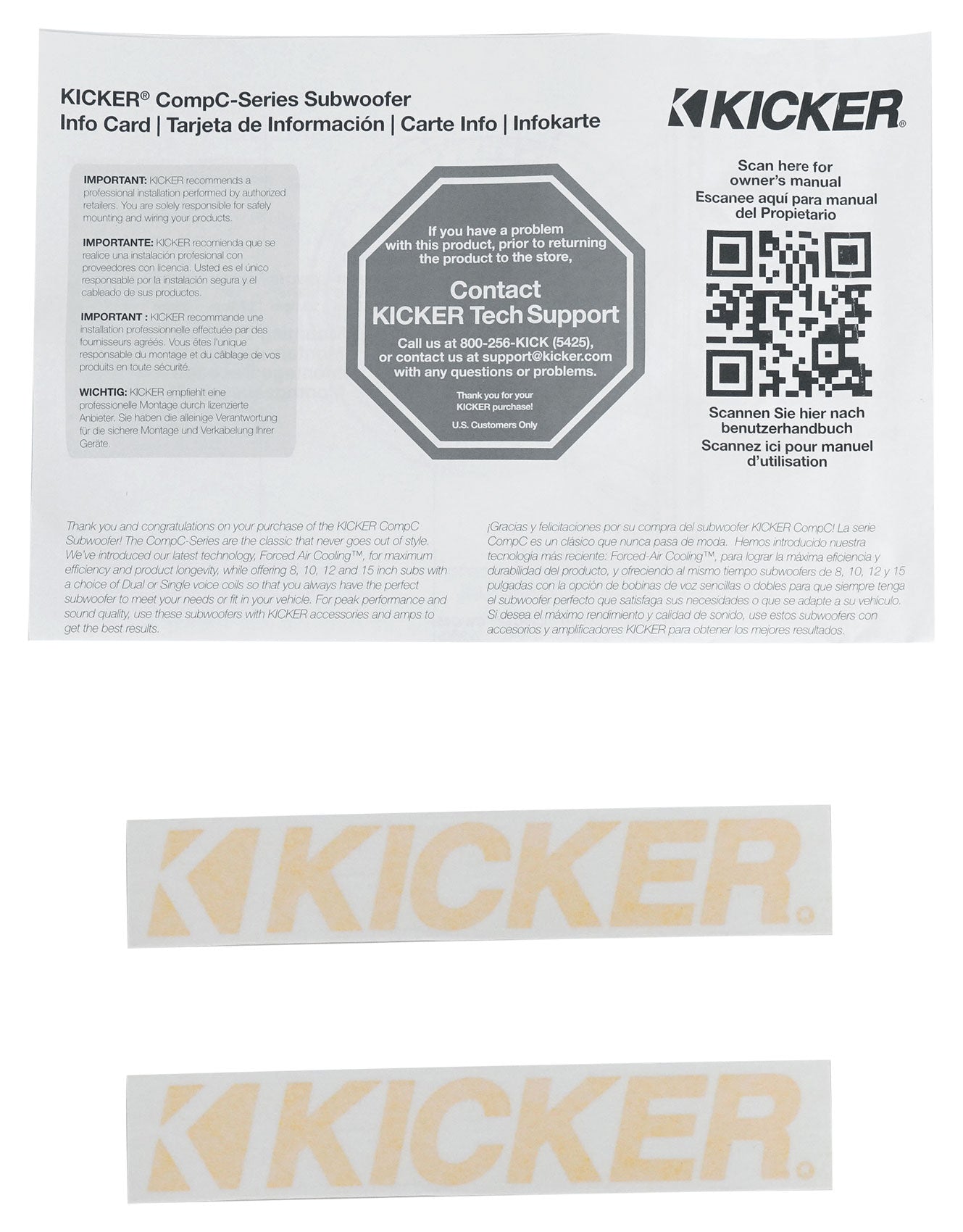 Kicker 50CWCD84 CompC 8" DVC 4 ohm Car Subwoofer+Amplifier+Vented Sub Box CWCD84