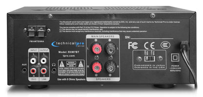 Technical Pro RXM7BT Home Receiver Bluetooth Amplifier+(8) 6.5" Celing Speakers
