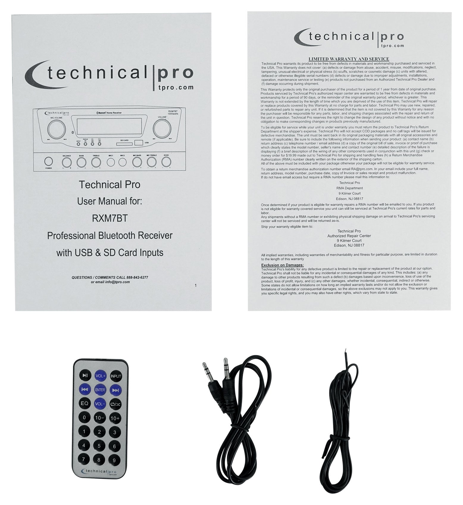 Technical Pro RXM7BT Home Receiver Bluetooth Amplifier+(8) 6.5" Celing Speakers