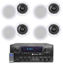 Technical Pro RXM7BT Home Receiver Bluetooth Amplifier+(8) 6.5" Celing Speakers