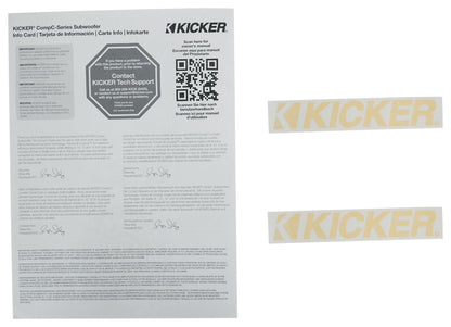 (2) Kicker 50CWCD124 CompC 12" DVC Subwoofers+Vented Sub Box Enclosure CWCD124