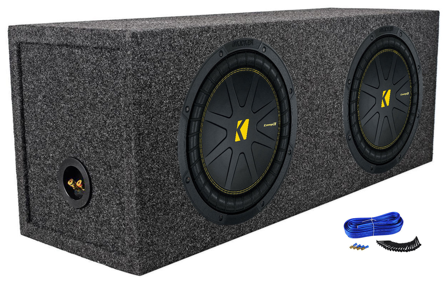 (2) Kicker 50CWCS104 CompC 10" SVC Subwoofers+Sealed Sub Box Enclosure CWCS104