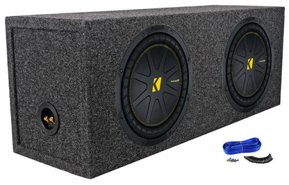 (2) Kicker 50CWCS104 CompC 10" SVC Subwoofers+Sealed Sub Box Enclosure CWCS104