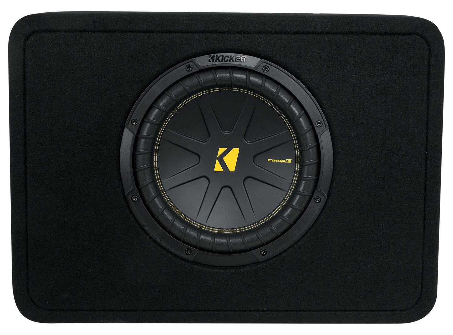 Kicker 50TCWC102 10" Subwoofer+Slim Shallow Sub Box+Amplifier+Amp Kit TCWC102