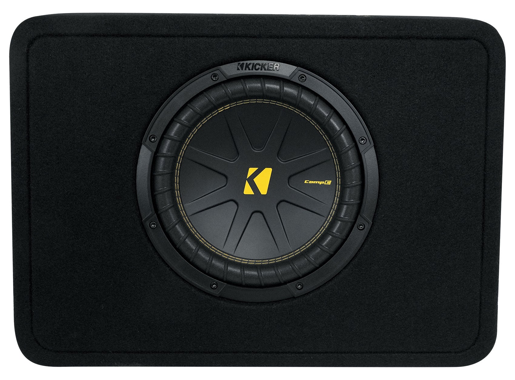 Kicker 50TCWC102 10" Subwoofer+Slim Shallow Sub Box+Amplifier+Amp Kit TCWC102