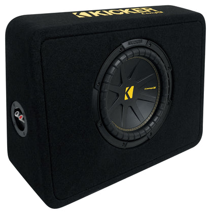 Kicker 50TCWC104 10" Subwoofer+Slim Shallow Sub Box+Mono Amplifier+Wires TCWC104