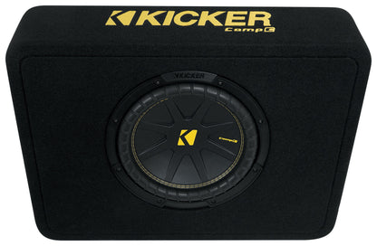 Kicker 50TCWC104 10" Subwoofer+Slim Shallow Sub Box+Mono Amplifier+Wires TCWC104