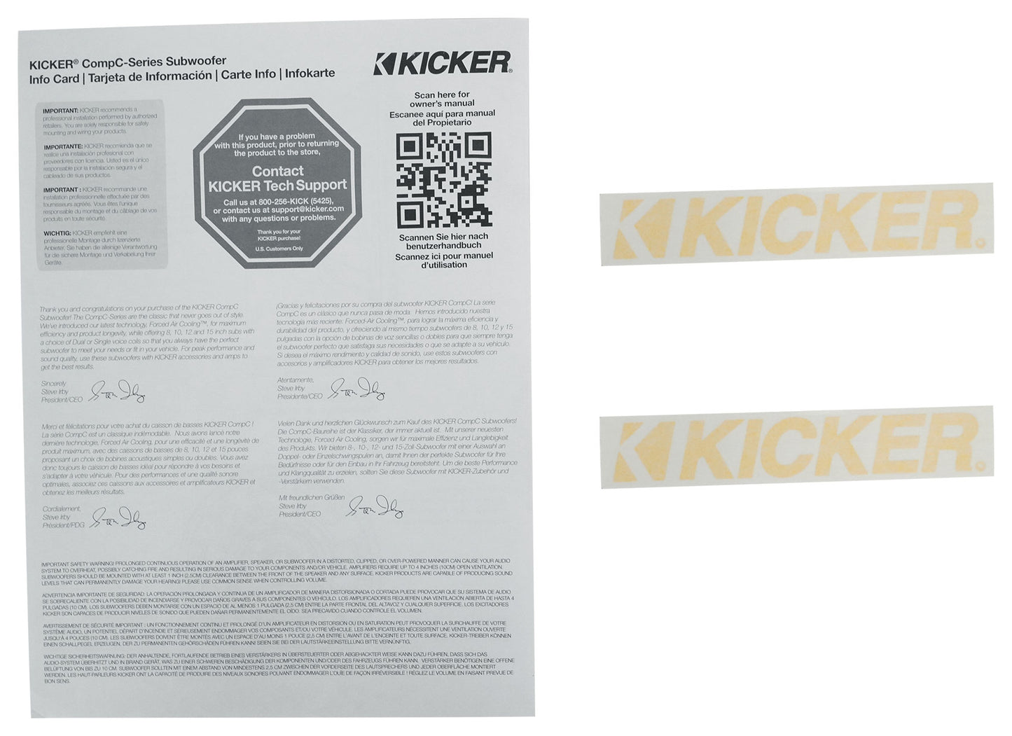(2) Kicker 50CWCS124 CompC 12" SVC Subwoofers+Sealed Sub Box Enclosure CWCS124
