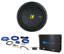 Kicker 50CWCS124 CompC 12" SVC 4 ohm Subwoofer+Mono Amplifier+Amp Kit CWCS124