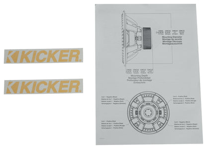 Kicker 50CWCD154 CompC 15" DVC Car Subwoofer+Mono Amplifier+Amp Kit CWCD154