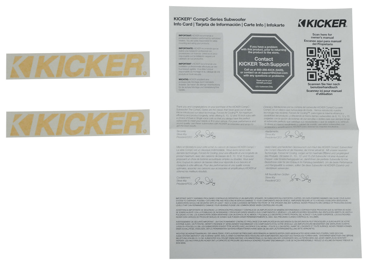 (2) Kicker 50CWCS84 CompC 8" SVC 4 ohm Subwoofers+Mono Amplifier+Amp Kit CWCS84