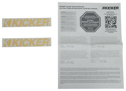 (2) Kicker 50CWCS84 CompC 8" SVC 4 ohm Subwoofers+Mono Amplifier+Amp Kit CWCS84