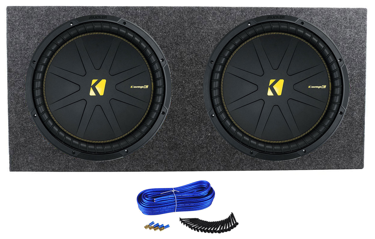 (2) Kicker 50CWCS154 CompC 15" SVC Subwoofers+Sealed Sub Box Enclosure CWCS154
