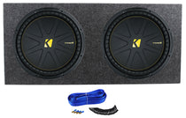 (2) Kicker 50CWCS154 CompC 15" SVC Subwoofers+Sealed Sub Box Enclosure CWCS154