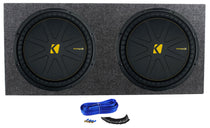 (2) Kicker 50CWCD154 CompC 15" DVC Subwoofers+Sealed Sub Box Enclosure CWCD154