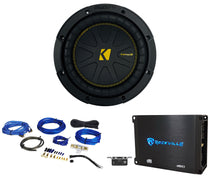 Kicker 50CWCS84 CompC 8" SVC 4 ohm Car Subwoofer+Mono Amplifier+Amp Kit CWCS84
