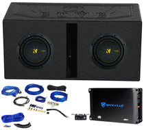 (2) Kicker 50CWCS84 CompC 8" SVC Subwoofers+Vented Box+Amplifier+Amp Kit CWCS84
