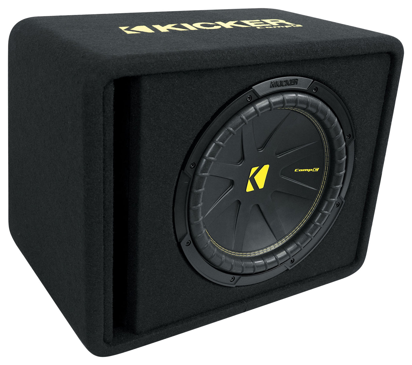 Kicker 50VCWC124 CompC 12" Subwoofer in Vented Sub Box+Amplifier+Amp Kit VCWC124