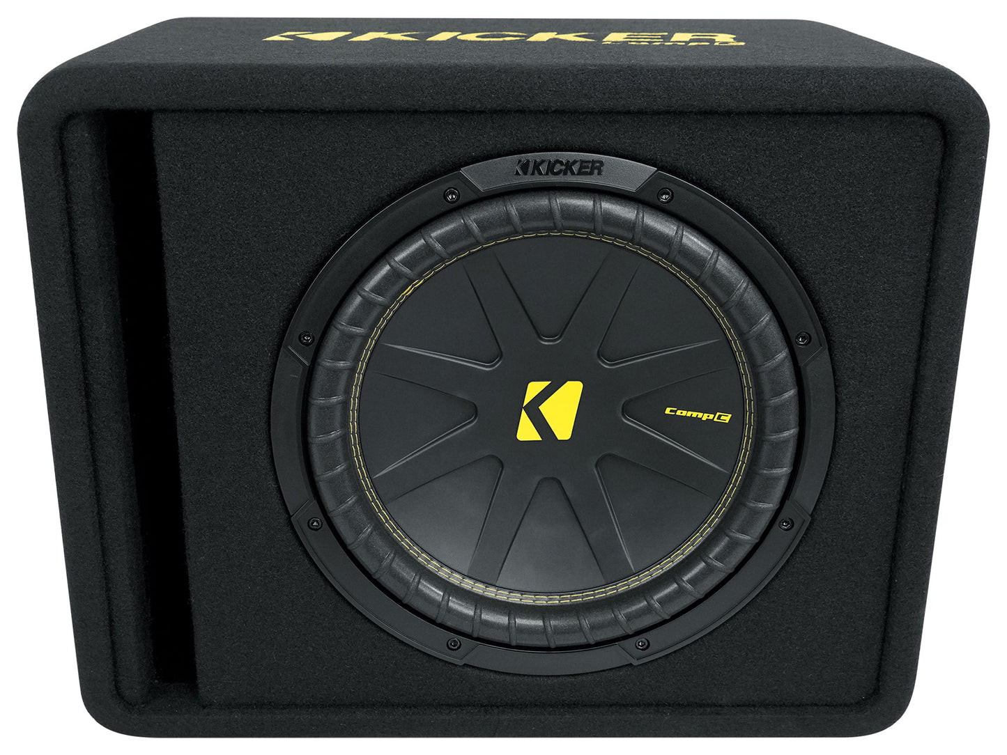 Kicker 50VCWC124 CompC 12" Subwoofer in Vented Sub Box+Amplifier+Amp Kit VCWC124