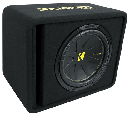 Kicker 50VCWC122 CompC 12" Subwoofer in Vented Sub Box+Amplifier+Amp Kit VCWC122