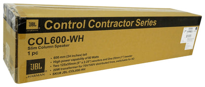 JBL COL600 White 8-Pack + RCS180-6 Amplifier Bundle