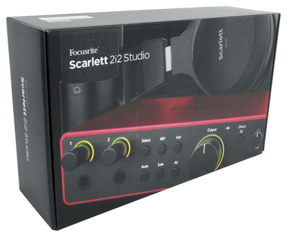 Focusrite Scarlett 2i2 Studio 4th Gen Recording Interface+Headphones+Mic+Boom