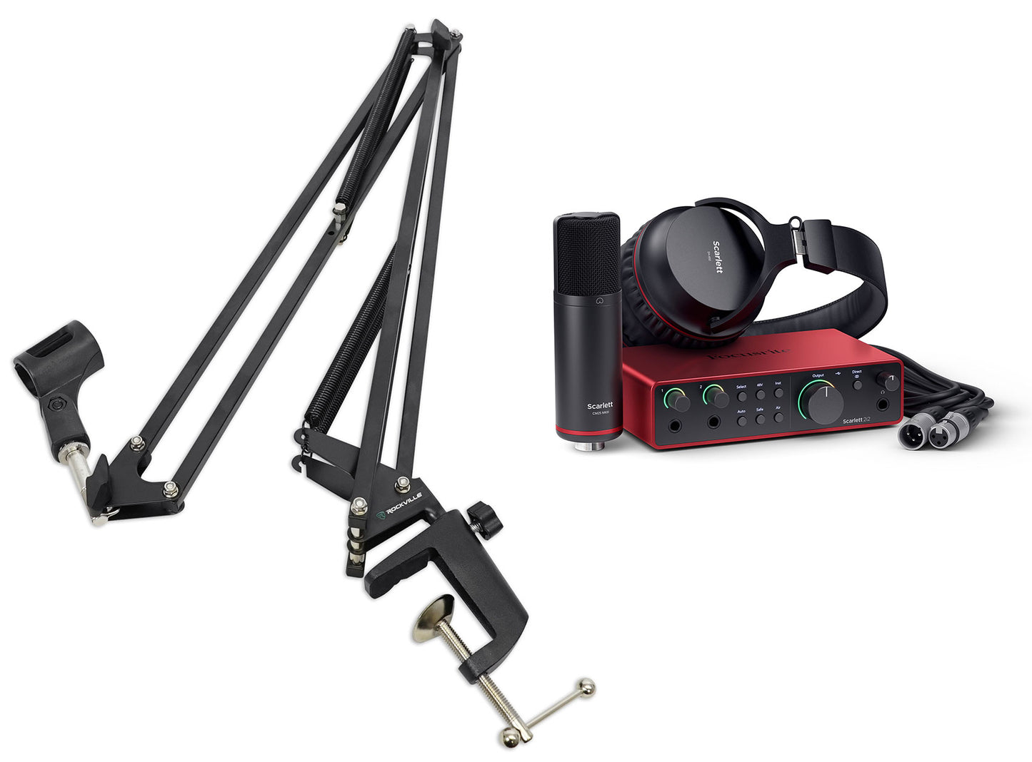 Focusrite Scarlett 2i2 Studio 4th Gen Recording Interface+Headphones+Mic+Boom