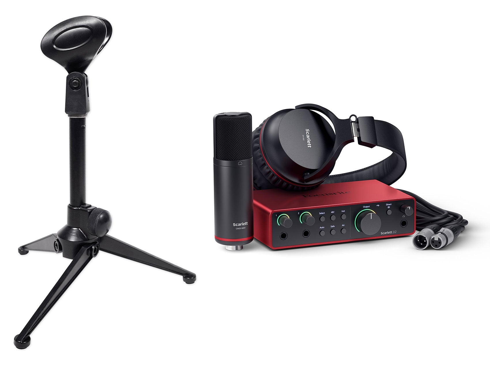 Focusrite Scarlett 2i2 Studio 4th Gen Recording Interface+Headphones+Mic+Stand