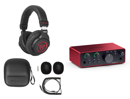 Focusrite Scarlett Solo 4th Gen Studio Recording USB Audio Interface+Headphones