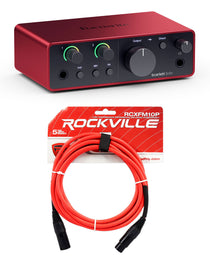 Focusrite Scarlett Solo 4th Gen Studio Recording USB Audio Interface + XLR Cable