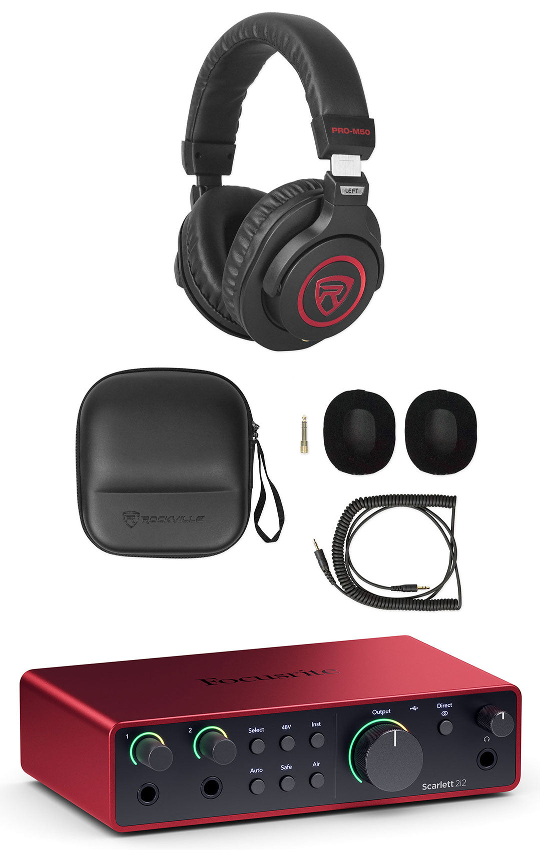 Focusrite Scarlett 2i2 4th Gen Studio Recording USB Audio Interface+Headphones