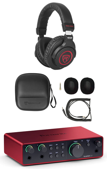 Focusrite Scarlett 2i2 4th Gen Studio Recording USB Audio Interface+Headphones